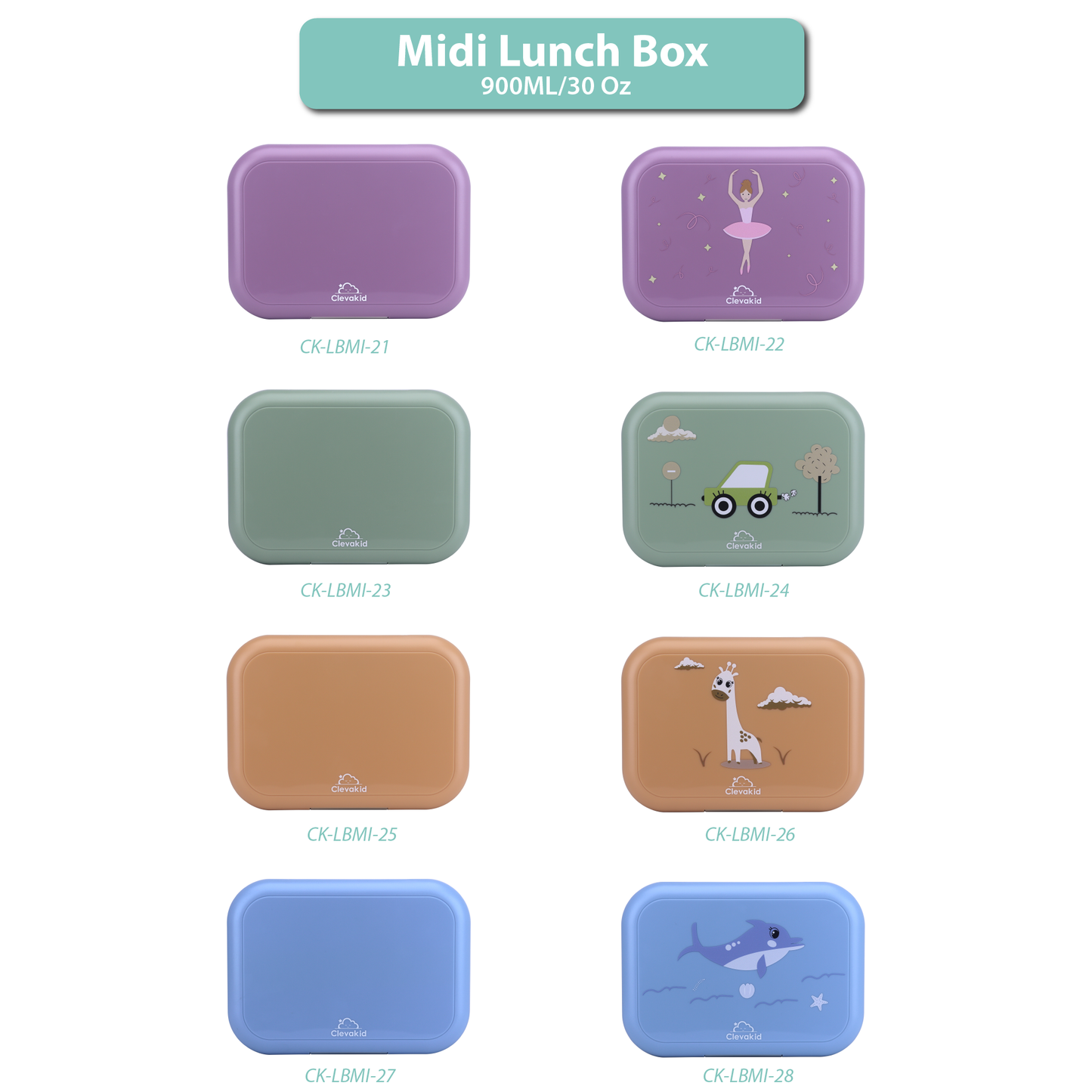 Midi Lunch Box Blue Dark Ice 900ML \30 OZ - ClevaFin Friend