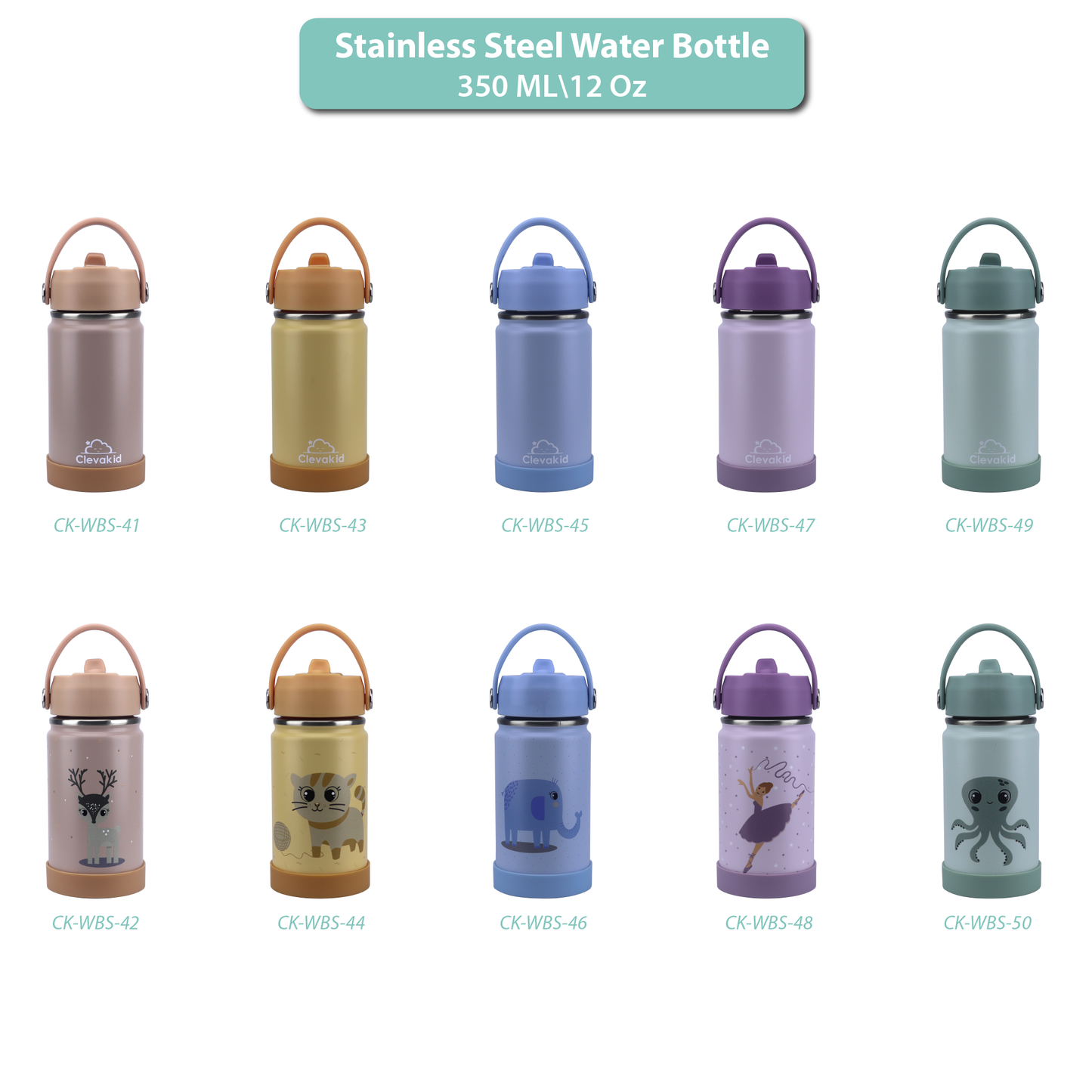 Stainless Steel Water Bottle Blue Ice- 350ML\12 OZ - ClevaTusk Friend