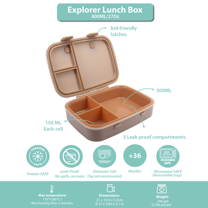 Explorer Lunch Box Dark Brown  Toffee 800ML \27 OZ