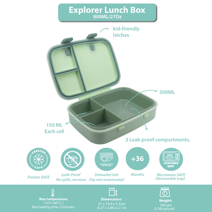 Explorer Lunch Box Green Light Mint 800ML \27 OZ