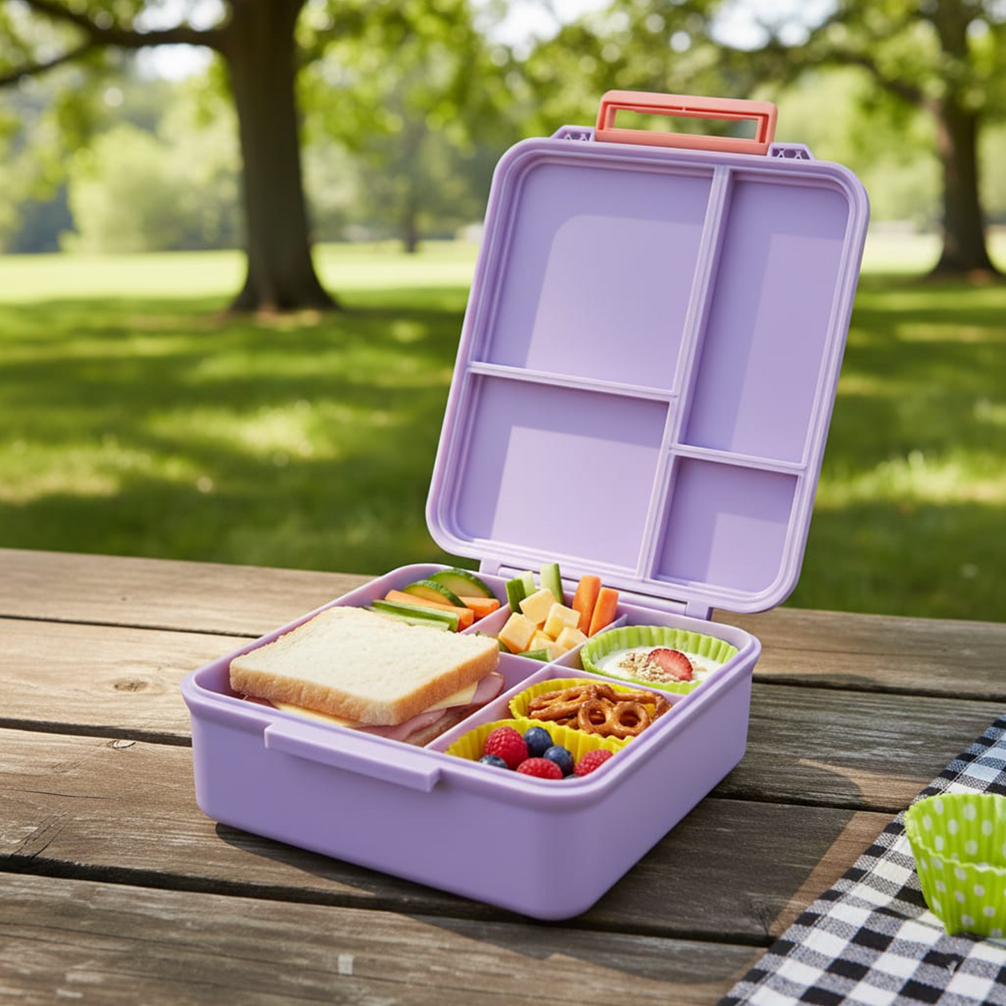 Mega Lunch Box Purple Light 1600ML\54 OZ- ClevaMingoo Friend