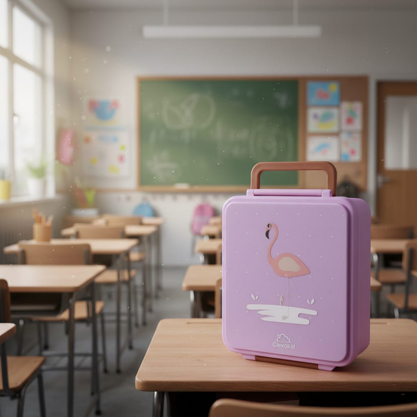 Mega Lunch Box Purple Light 1600ML\54 OZ- ClevaMingoo Friend