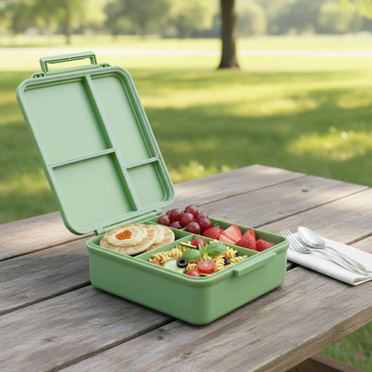 Mega Lunch Box Green Leaves 1600ML\54 OZ- ClevaGator Friend