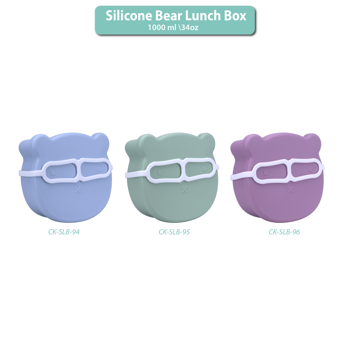 Silicone  Lunch Box Green Light Mint 1000ML\34 OZ