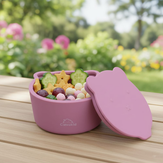 Silicone Snack & Fruits Container Brownish Pink 130ML\4.4 OZ