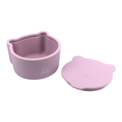 Silicone Snack & Fruits Container Brownish Pink 130ML\4.4 OZ