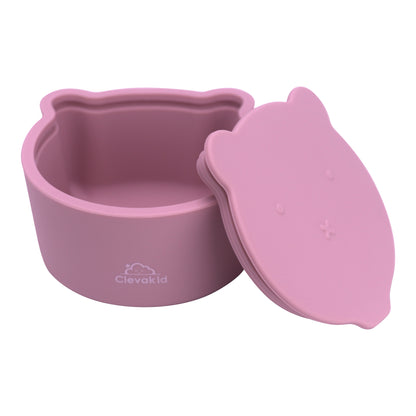 Silicone Snack & Fruits Container Brownish Pink 130ML\4.4 OZ