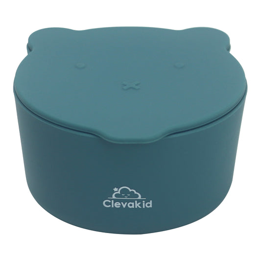 Silicone Snack & Fruits Container Blue Dark Teal 130ML\4.4 OZ