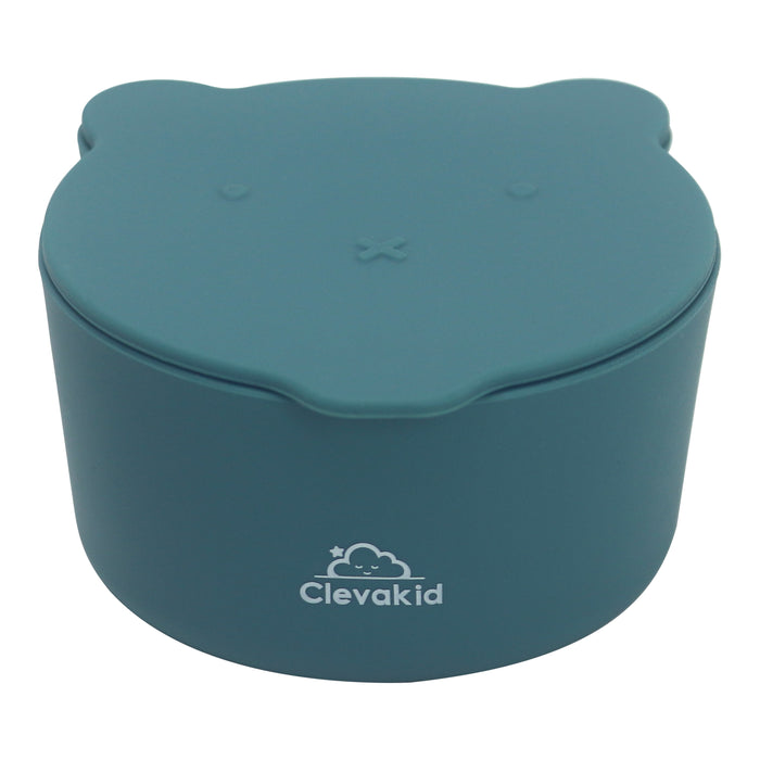 Silicone Snack & Fruits Container Blue Dark Teal 130ML\4.4 OZ