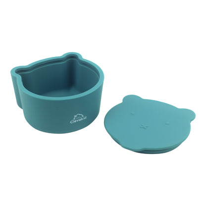Silicone Snack & Fruits Container Blue Dark Teal 130ML\4.4 OZ