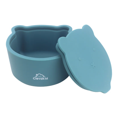 Silicone Snack & Fruits Container Blue Dark Teal 130ML\4.4 OZ
