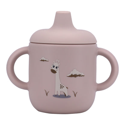 Silicone Baby Sippy Cup Light Pink -  180ML\6 OZ  - ClevaRaff Friend