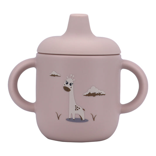 Silicone Baby Sippy Cup Light Pink -  180ML\6 OZ  - ClevaRaff Friend