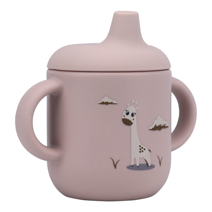 Silicone Baby Sippy Cup Light Pink -  180ML\6 OZ  - ClevaRaff Friend