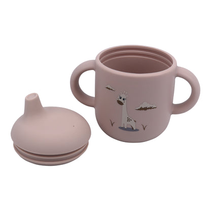 Silicone Baby Sippy Cup Light Pink -  180ML\6 OZ  - ClevaRaff Friend