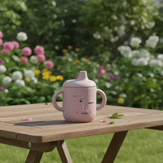 Silicone Baby Sippy Cup Light Pink -  180ML\6 OZ  - ClevaRaff Friend