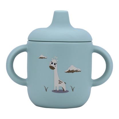 Silicone Baby Sippy Cup Blue Light -  180ML\6 OZ  - ClevaRaff Friend