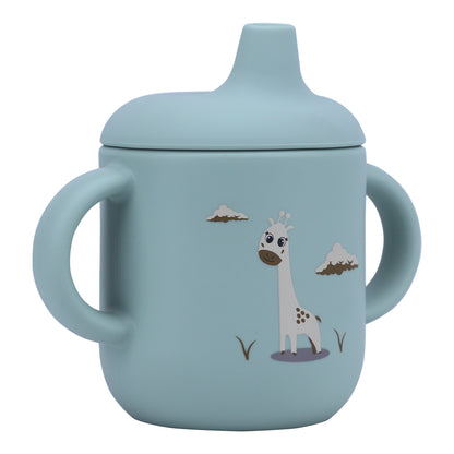 Silicone Baby Sippy Cup Blue Light -  180ML\6 OZ  - ClevaRaff Friend