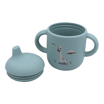 Silicone Baby Sippy Cup Blue Light -  180ML\6 OZ  - ClevaRaff Friend