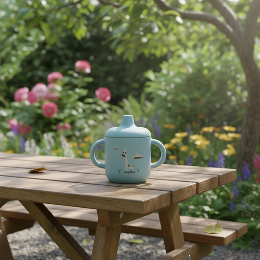 Silicone Baby Sippy Cup Blue Light -  180ML\6 OZ  - ClevaRaff Friend