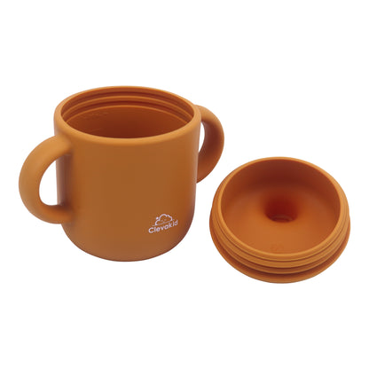 Silicone Baby Sippy Cup Orange Apricot -  180ML\6 OZ  - ClevaRaff Friend