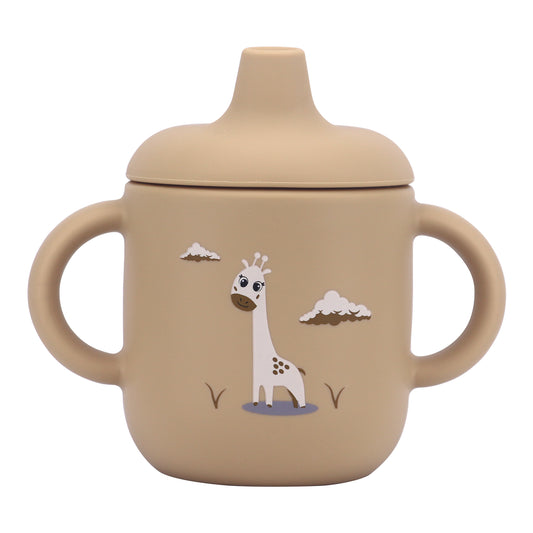 Silicone Baby Sippy Cup Brown Toffe  -  180ML\6 OZ  - ClevaRaff Friend