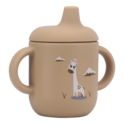 Silicone Baby Sippy Cup Brown Toffe  -  180ML\6 OZ  - ClevaRaff Friend