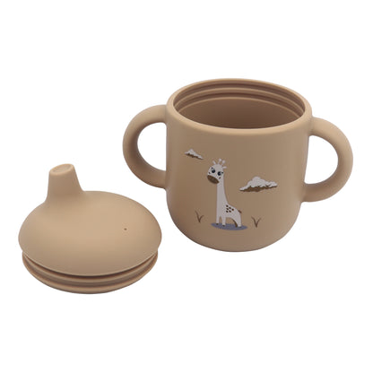 Silicone Baby Sippy Cup Brown Toffe  -  180ML\6 OZ  - ClevaRaff Friend