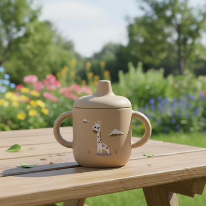 Silicone Baby Sippy Cup Brown Toffe  -  180ML\6 OZ  - ClevaRaff Friend