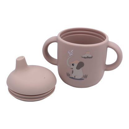 Silicone Baby Sippy Cup Light Pink -  180ML\6 OZ  - ClevaElphaa Friend