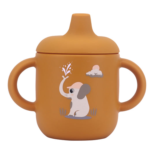 Silicone Baby Sippy Cup Orange Apricot -  180ML\6 OZ  - ClevaElphaa Friend