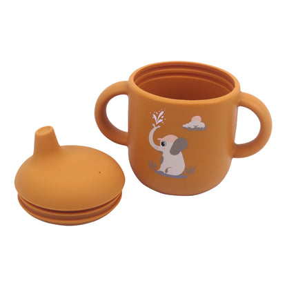 Silicone Baby Sippy Cup Orange Apricot -  180ML\6 OZ  - ClevaElphaa Friend