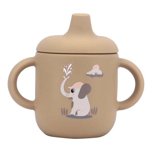 Silicone Baby Sippy Cup Brown Toffee -  180ML\6 OZ  - ClevaElphaa Friend