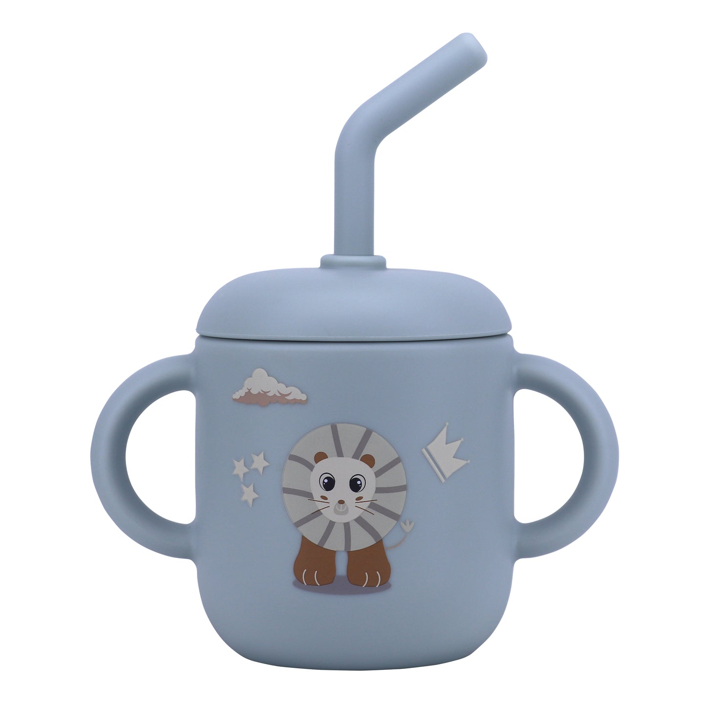 Silicone Training Cup with Straw Baby Blue -  180ML\6 OZ  - ClevaKingee Friend