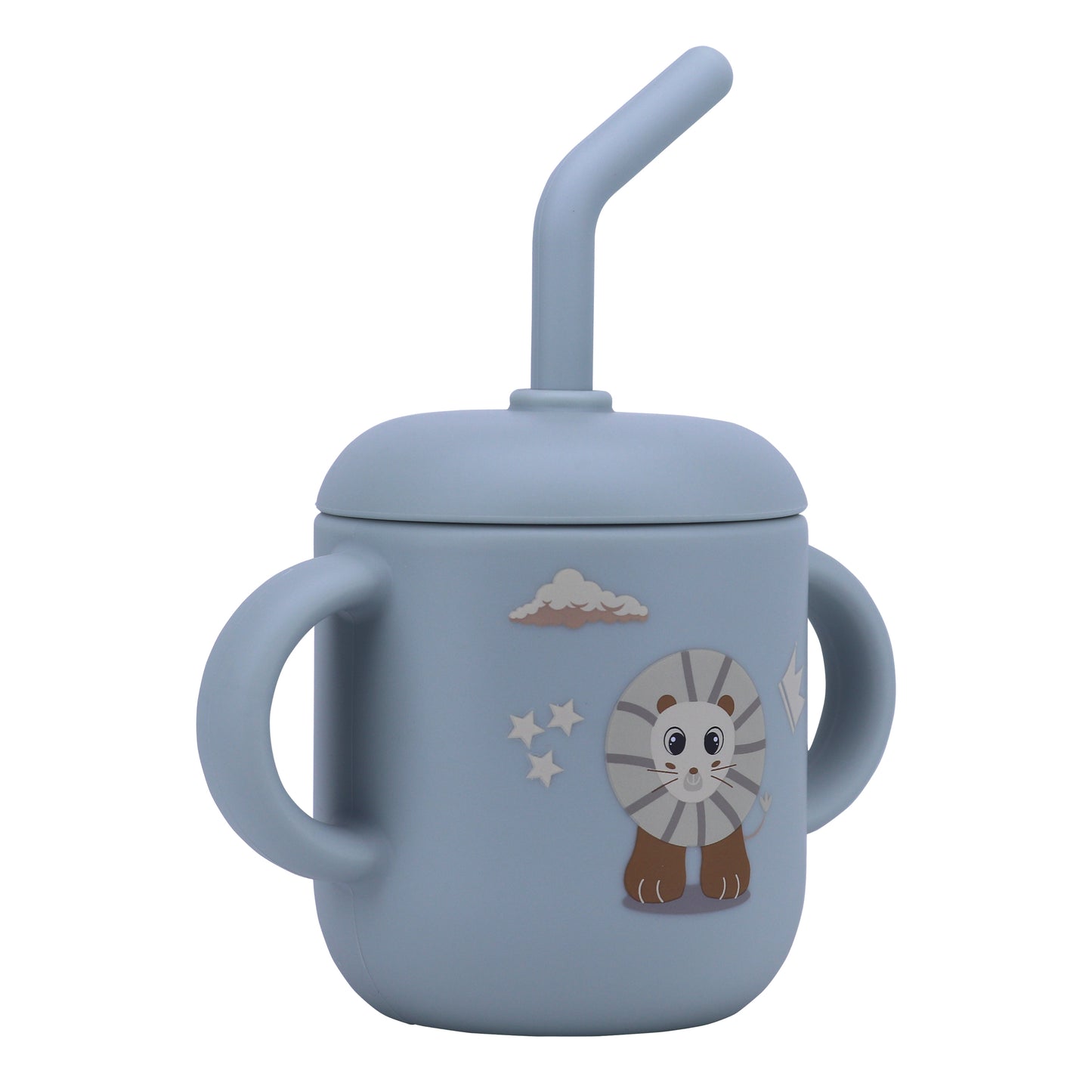 Silicone Training Cup with Straw Baby Blue -  180ML\6 OZ  - ClevaKingee Friend