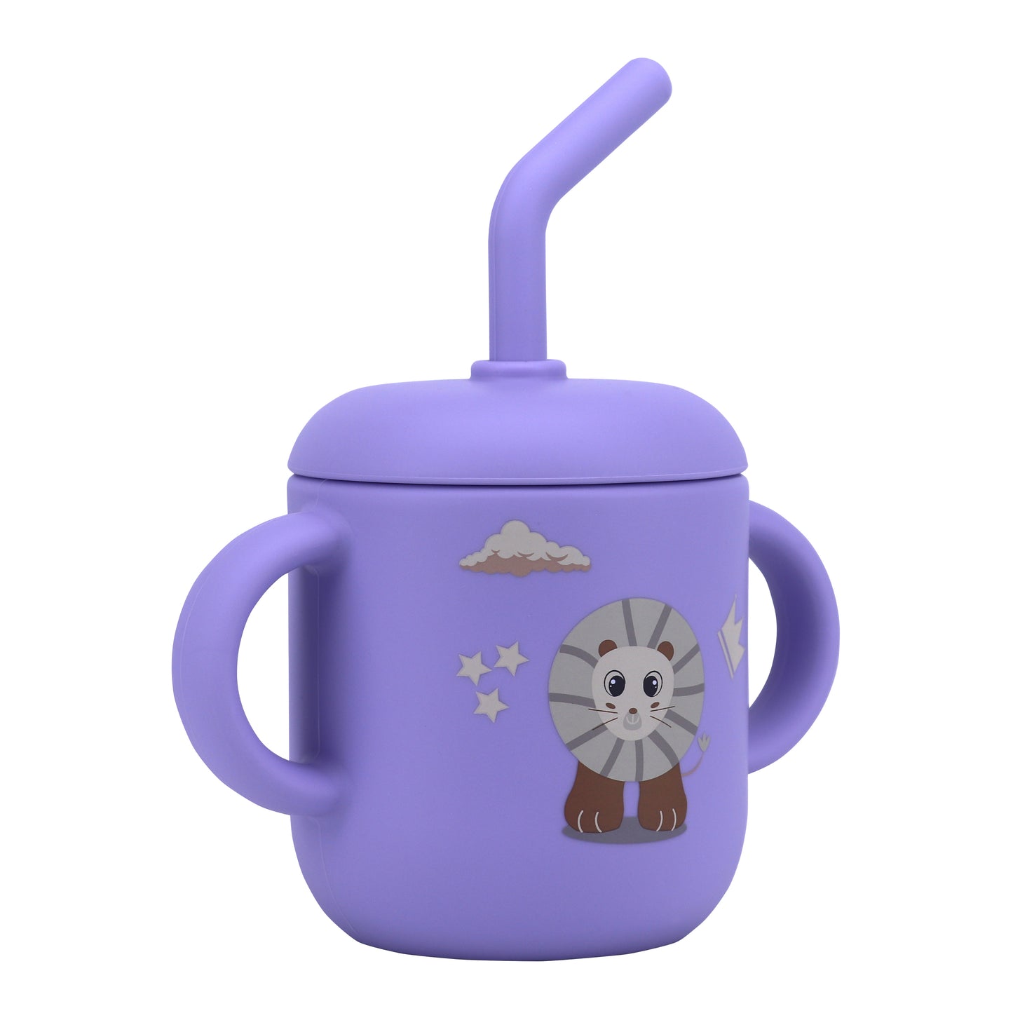 Silicone Training Cup with Straw Purple Lavender -  180ML\6 OZ  - ClevaKingee Friend