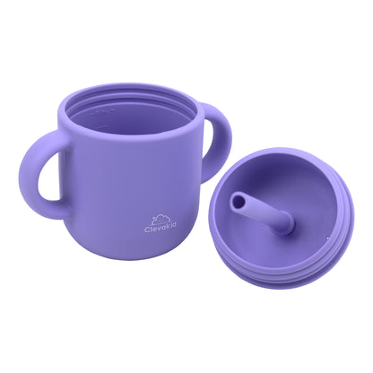 Silicone Training Cup with Straw Purple Lavender -  180ML\6 OZ  - ClevaKingee Friend