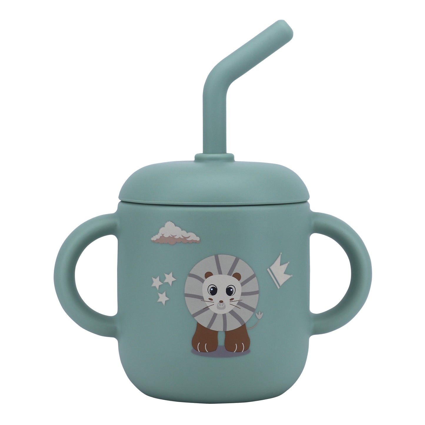 Silicone Training Cup with Straw Green Mint -  180ML\6 OZ  - ClevaKingee Friend