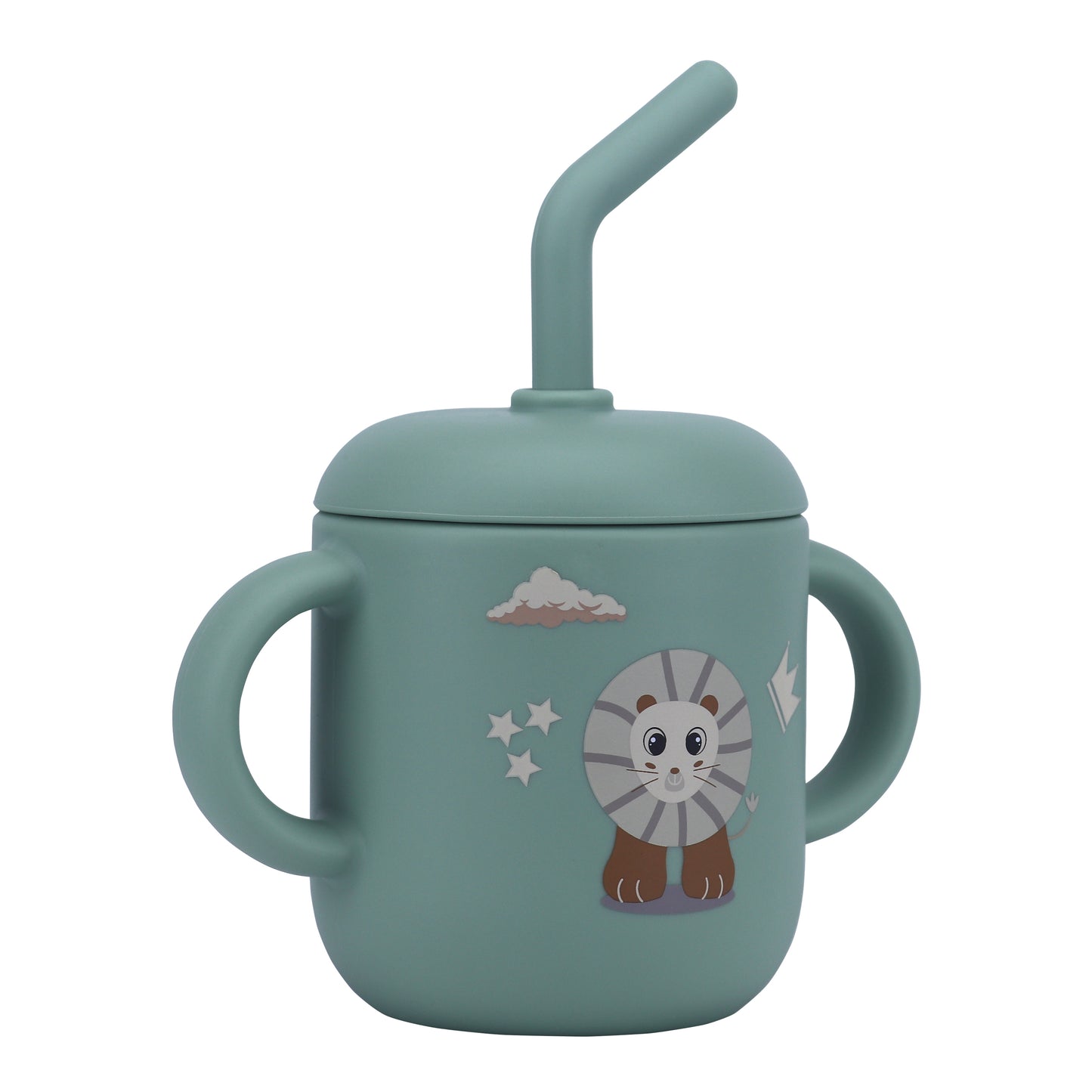 Silicone Training Cup with Straw Green Mint -  180ML\6 OZ  - ClevaKingee Friend