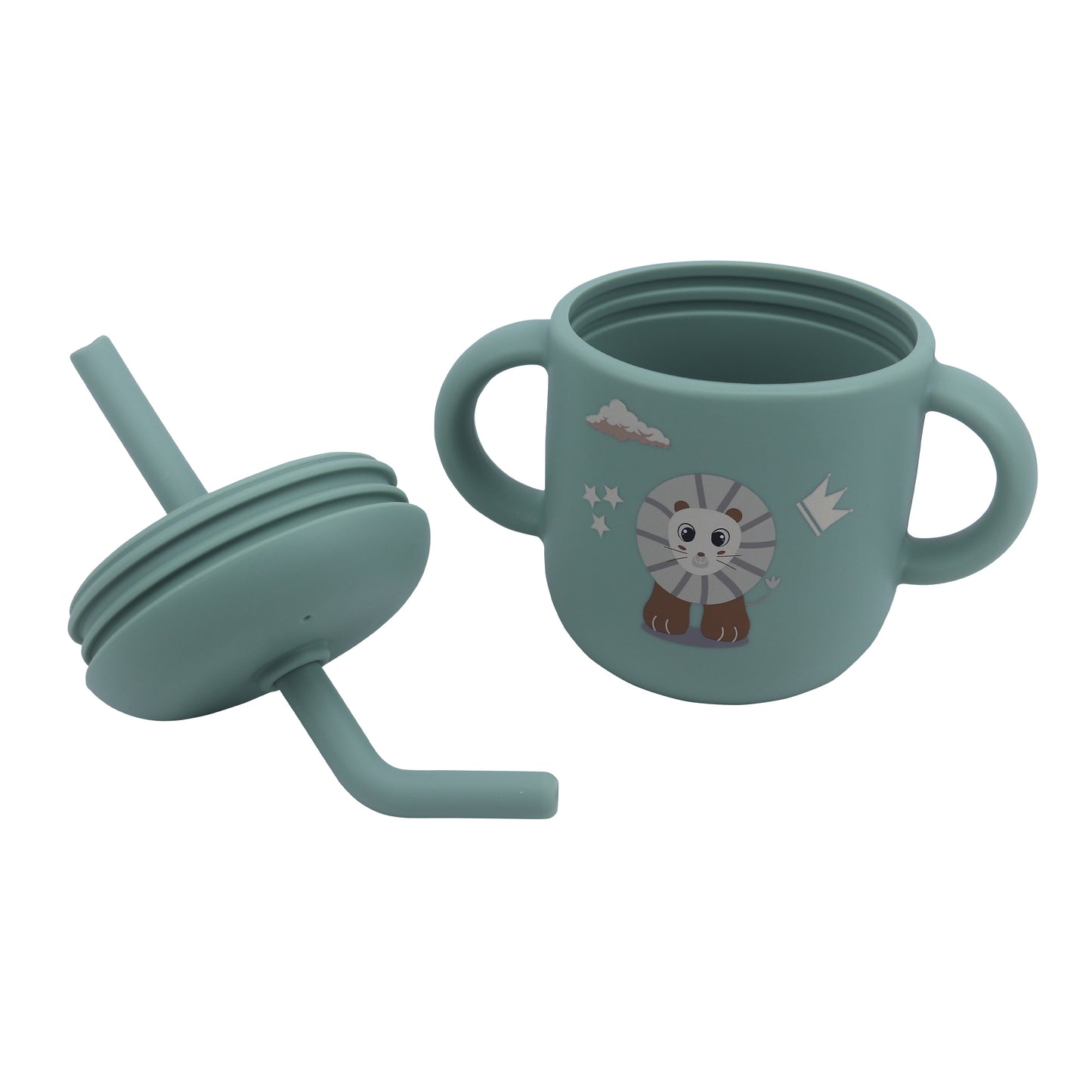 Silicone Training Cup with Straw Green Mint -  180ML\6 OZ  - ClevaKingee Friend