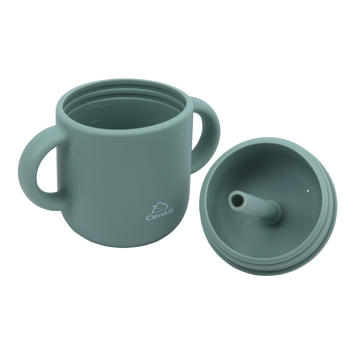 Silicone Training Cup with Straw Green Mint -  180ML\6 OZ  - ClevaKingee Friend