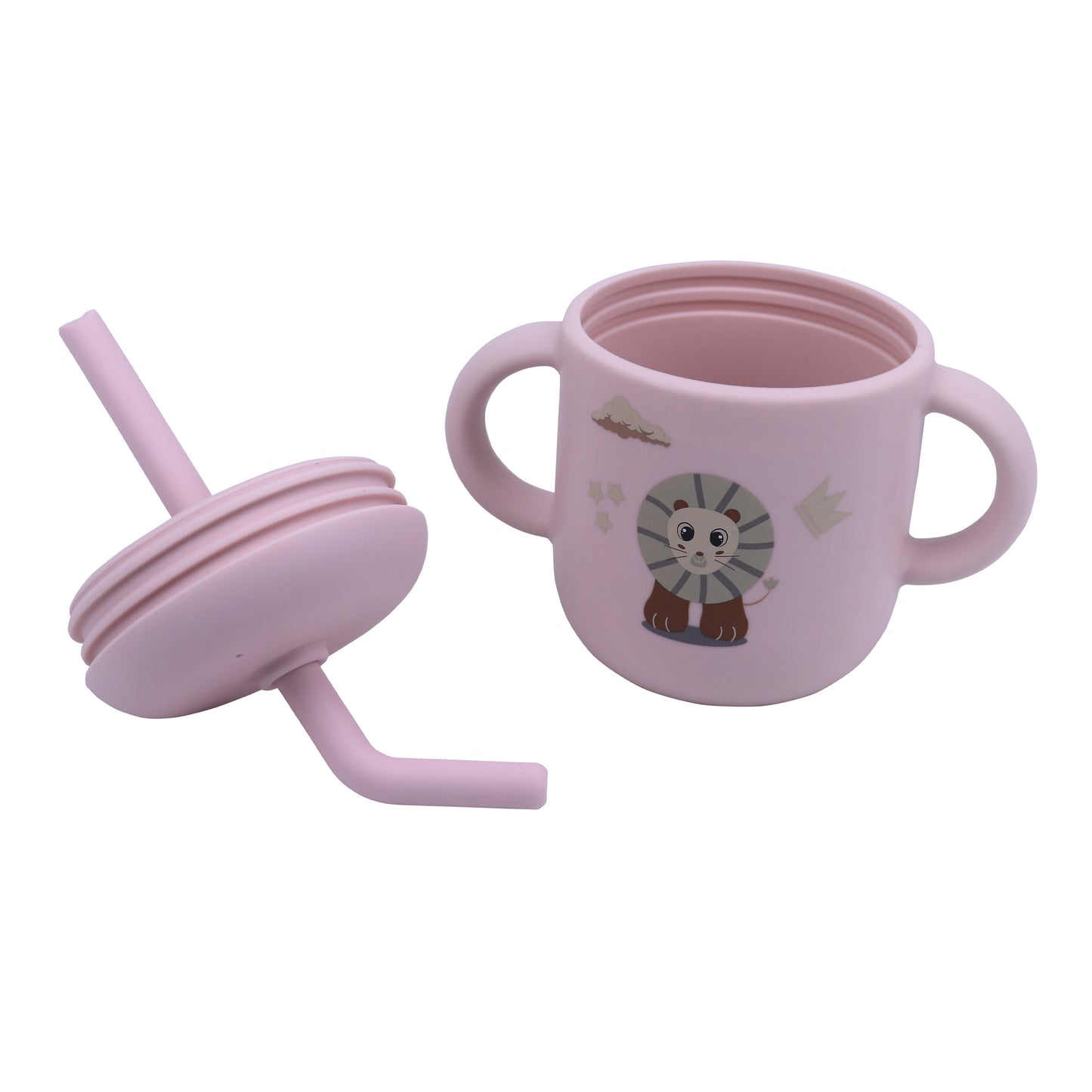 Silicone Training Cup with Straw Red Rose -  180ML\6 OZ  - ClevaKingee Friend