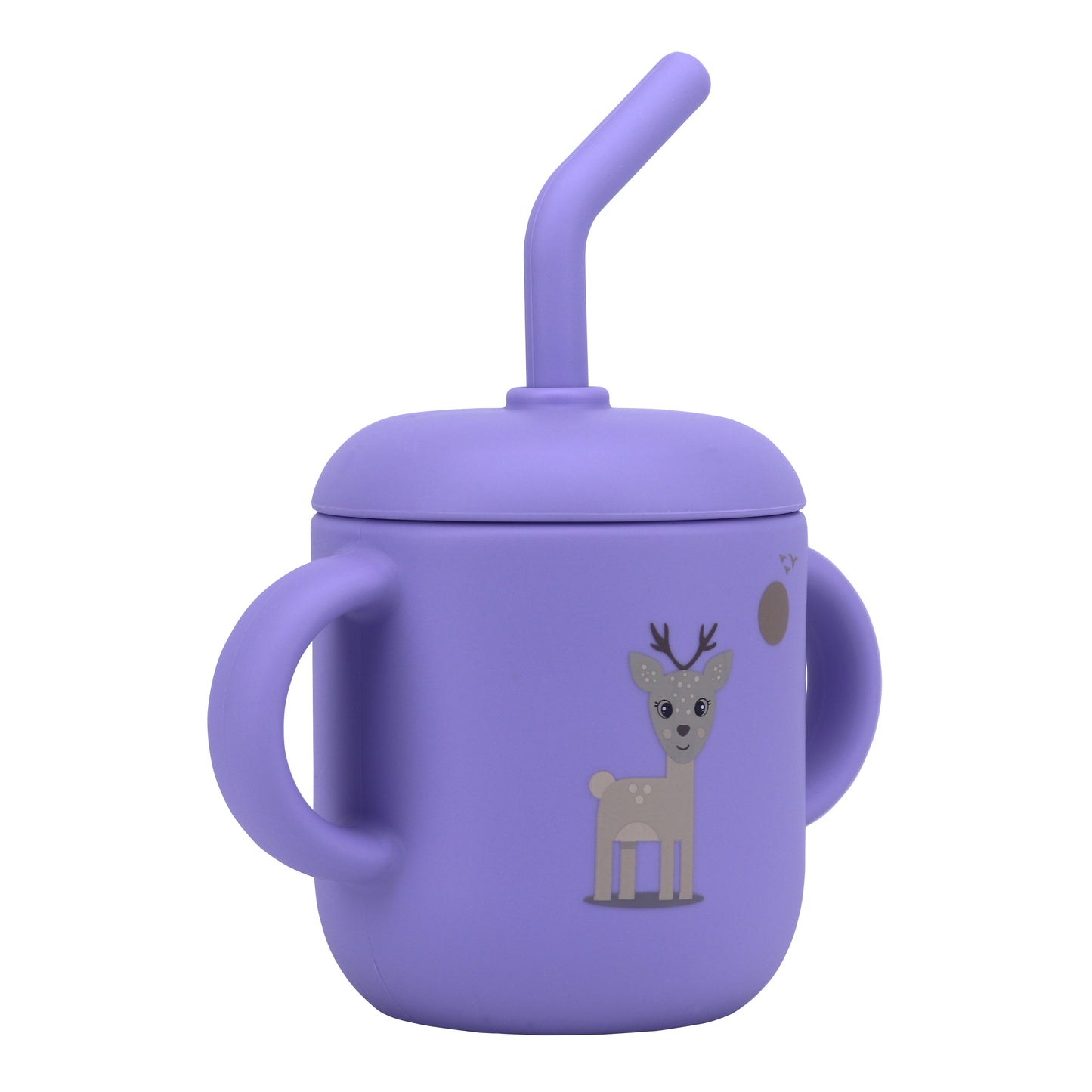 Silicone Training Cup with Straw Purple Lavender -  180ML\6 OZ  - ClevaZaal Friend