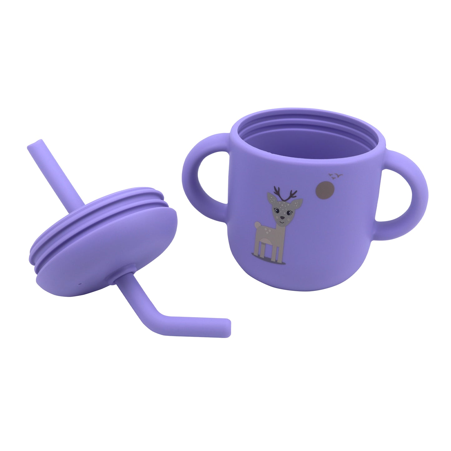 Silicone Training Cup with Straw Purple Lavender -  180ML\6 OZ  - ClevaZaal Friend