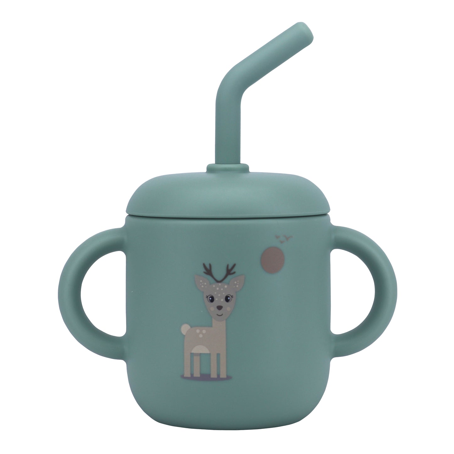 Silicone Training Cup with Straw Green Mint -  180ML\6 OZ  - ClevaZaal Friend