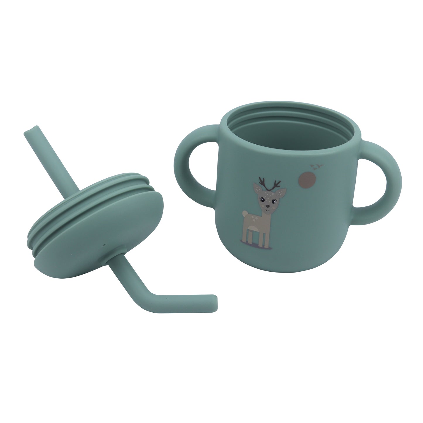 Silicone Training Cup with Straw Green Mint -  180ML\6 OZ  - ClevaZaal Friend
