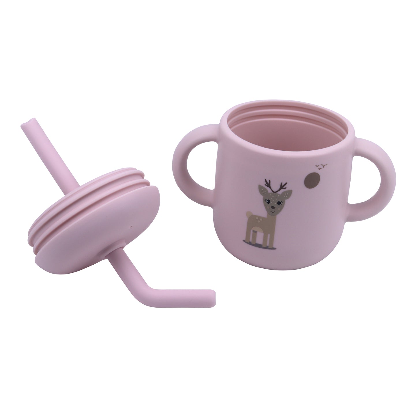 Silicone Training Cup with Straw Red Rose -  180ML\6 OZ  - ClevaZaal Friend