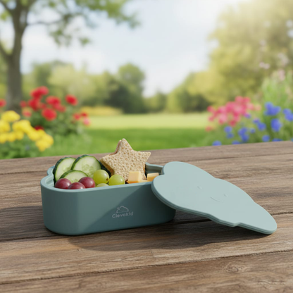 Silicone Snack & Fruits Container Blue Teal 150ML\5 OZ