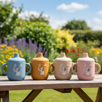 Silicone Baby Sippy Cup Light Pink -  180ML\6 OZ  - ClevaElphaa Friend