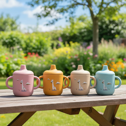 Silicone Baby Sippy Cup Blue Light -  180ML\6 OZ  - ClevaRaff Friend